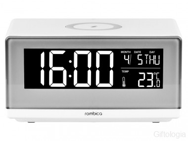 Часы с беспроводным зарядным устройством Rombica Timebox 2, белый &mdash; Гифтология