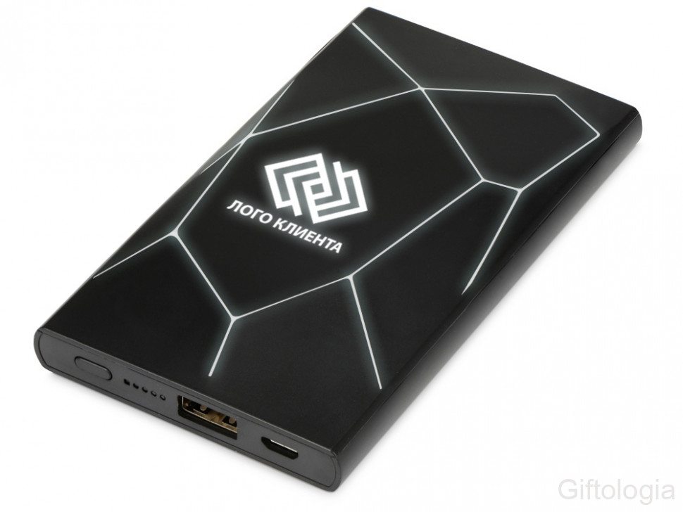 Портативное беспроводное зарядное устройство Geo Wireless, 5000 mAh, черный фото 1 &mdash; Гифтология