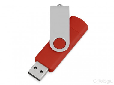 USB/micro USB-флешка 2.0 на 16 Гб Квебек OTG, красный &mdash; Гифтология