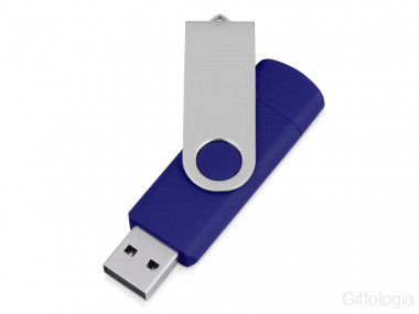 USB/micro USB-флешка 2.0 на 16 Гб Квебек OTG, синий &mdash; Гифтология