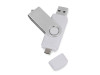 USB/micro USB-флешка 2.0 на 16 Гб Квебек OTG, белый фото 1 &mdash; Гифтология