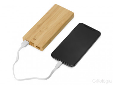 Внешний беспроводной аккумулятор из бамбука Bamboo Air, 10000 mAh &mdash; Гифтология