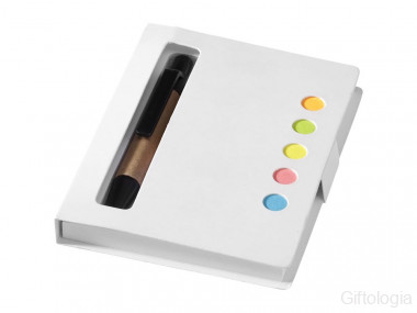 Набор стикеров Reveal с ручкой и блокнотом А7, белый &mdash; Гифтология