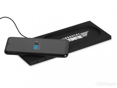Беспроводное настольное зарядное устройство Glide с подсветкой, софт тач &mdash; Гифтология