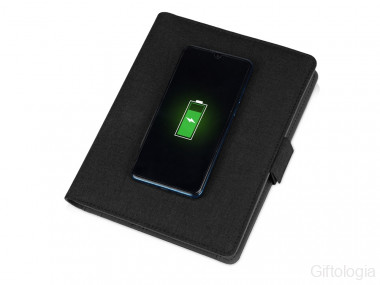 Органайзер с беспроводной зарядкой 5000 mAh Powernote, темно-серый &mdash; Гифтология