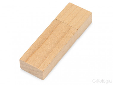 Флеш-карта USB 2.0 16 Gb Woody с магнитным колпачком, натуральный &mdash; Гифтология