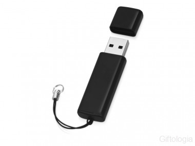 Флеш-карта USB 2.0 16 Gb металлическая с колпачком Borgir, черный &mdash; Гифтология