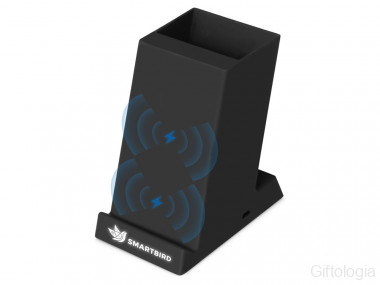 Беспроводная зарядка-подставка с подсветкой Glow box, черный &mdash; Гифтология