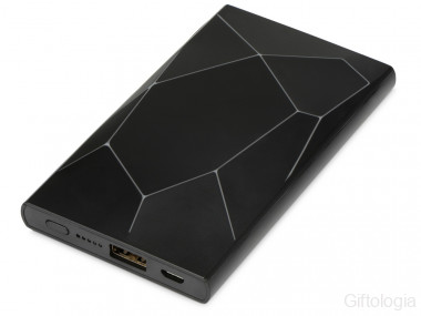 Портативное беспроводное зарядное устройство Geo Wireless, 5000 mAh, черный &mdash; Гифтология